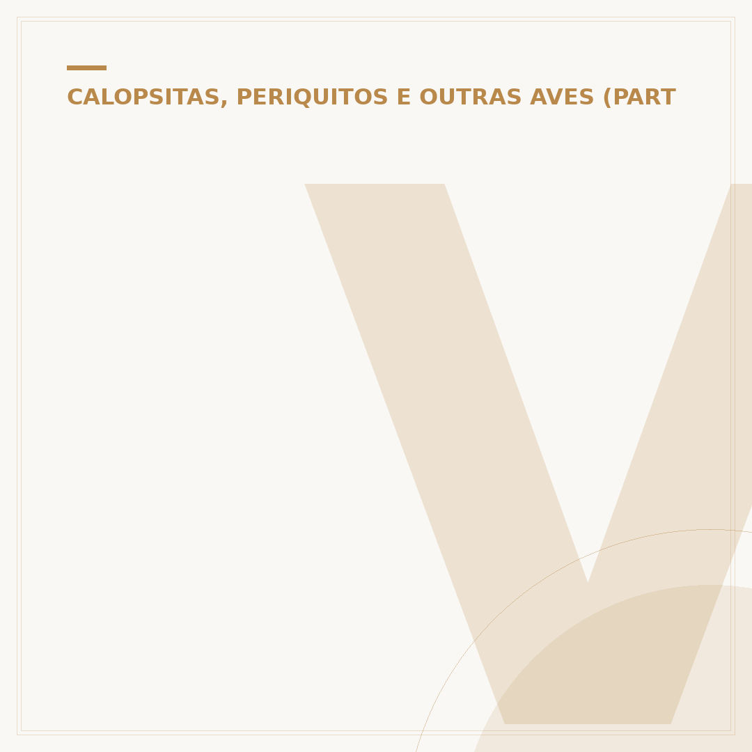 Vermífugo para calopsita: quando e como usar
