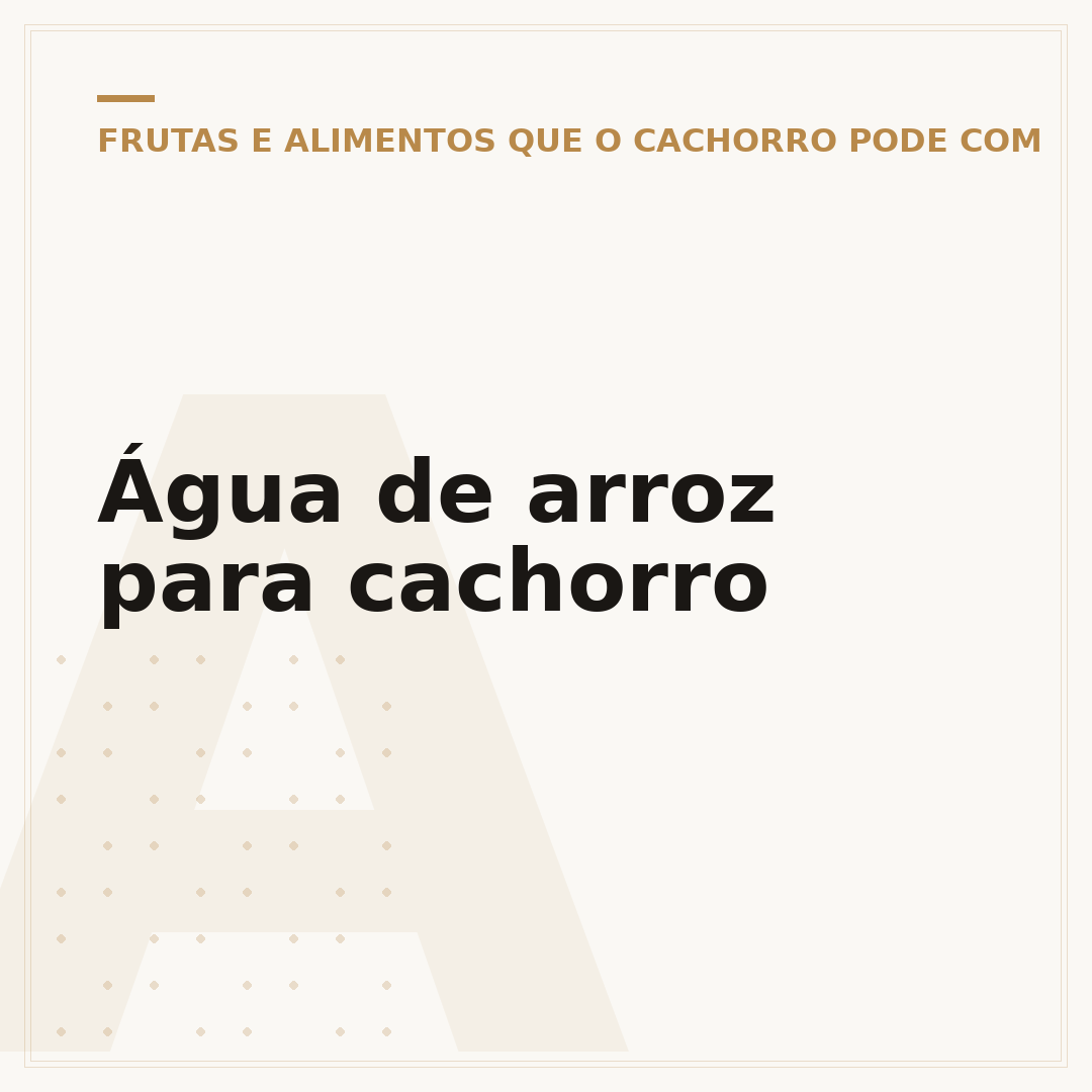 Água de arroz para cachorro