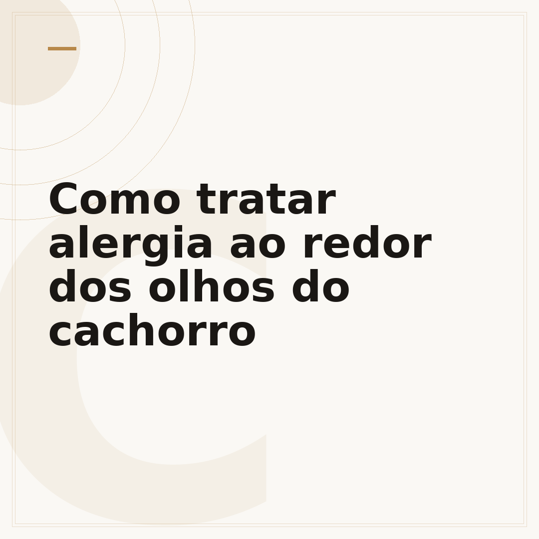 Como tratar alergia ao redor dos olhos do cachorro