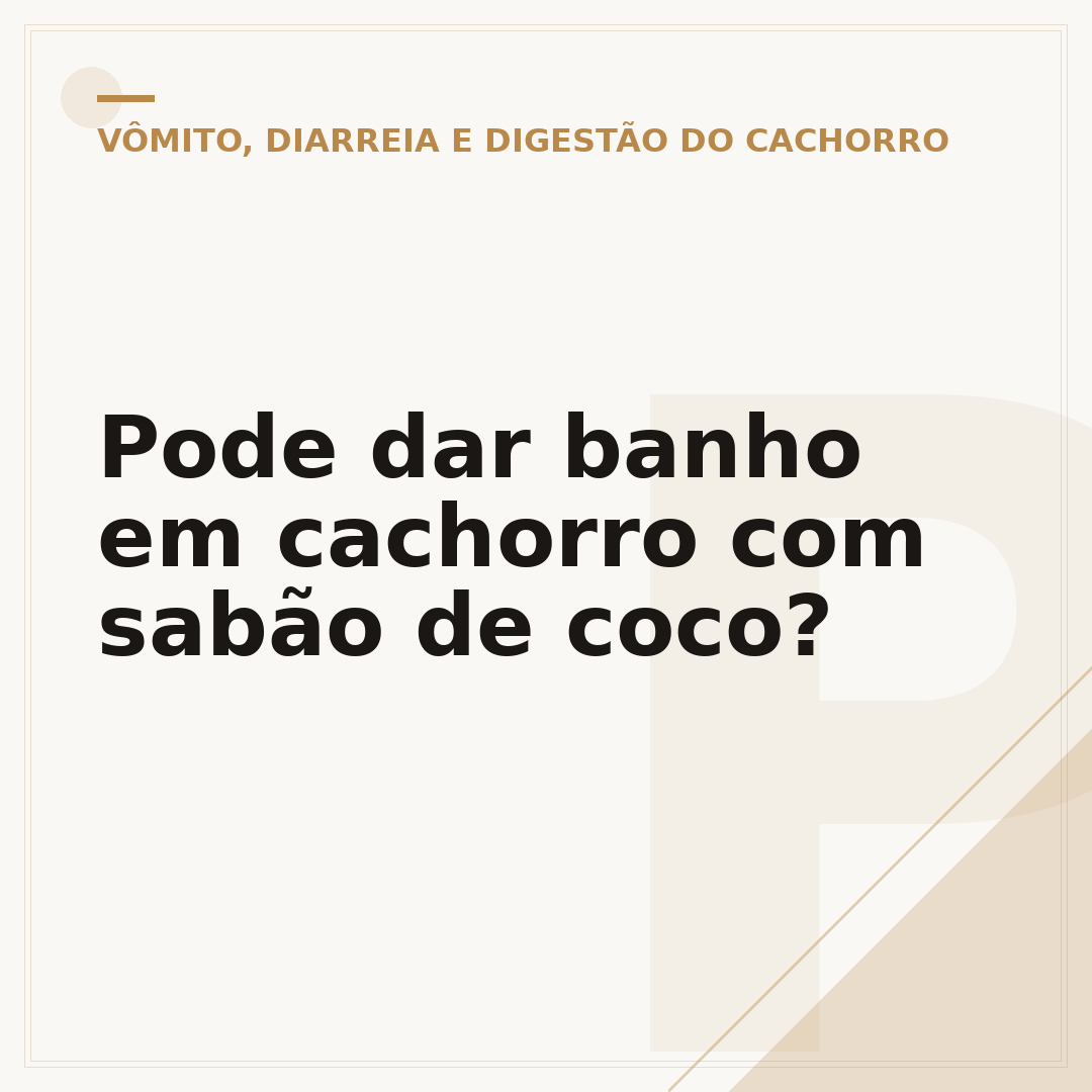 Pode dar banho em cachorro com sabão de coco?
