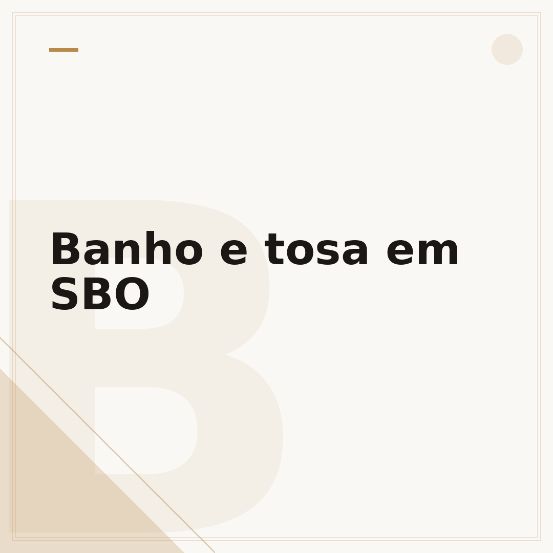 Banho e tosa em SBO