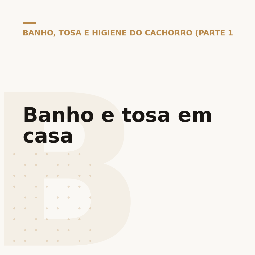 Banho e tosa em casa