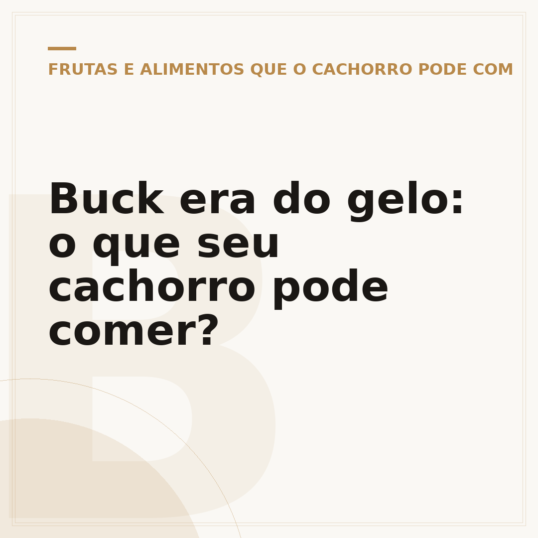 Buck era do gelo: o que seu cachorro pode comer?