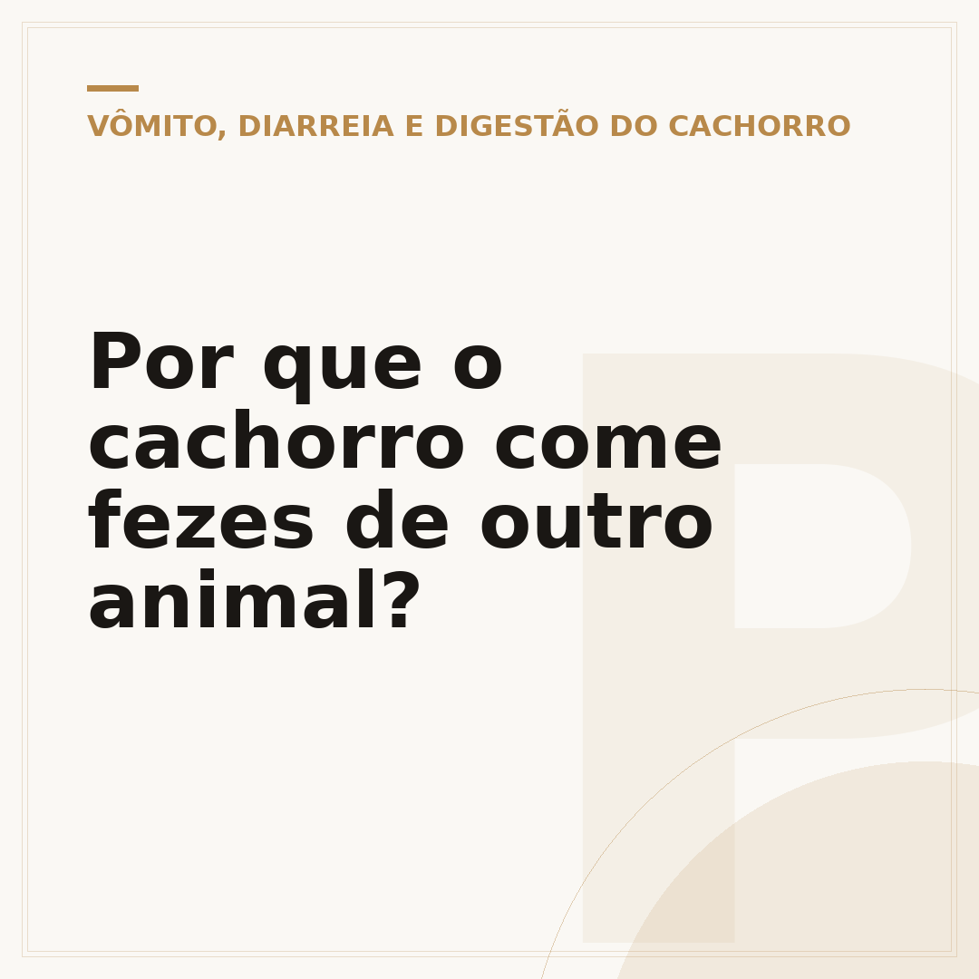 Por que o cachorro come fezes de outro animal?