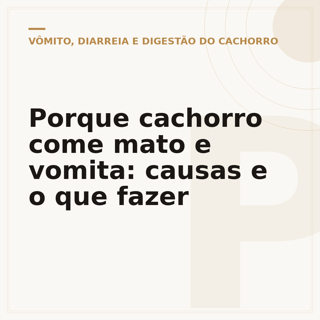 Porque cachorro come mato e vomita: causas e o que fazer