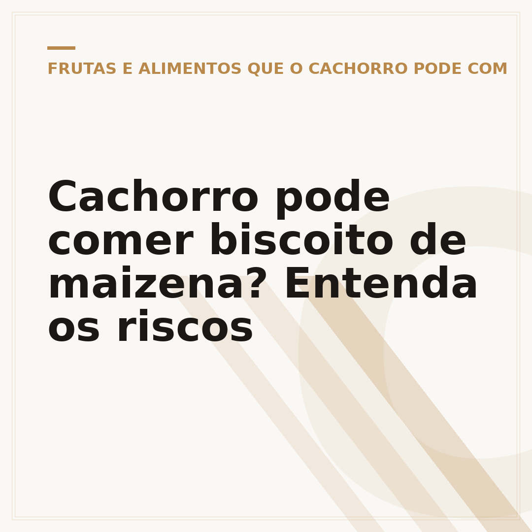 Cachorro pode comer biscoito de maizena? Entenda os riscos
