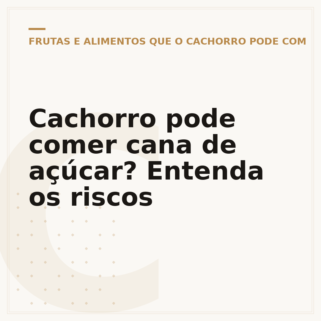 Cachorro pode comer cana de açúcar? Entenda os riscos