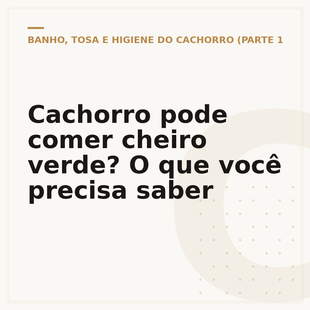 Cachorro pode comer cheiro verde? O que você precisa saber