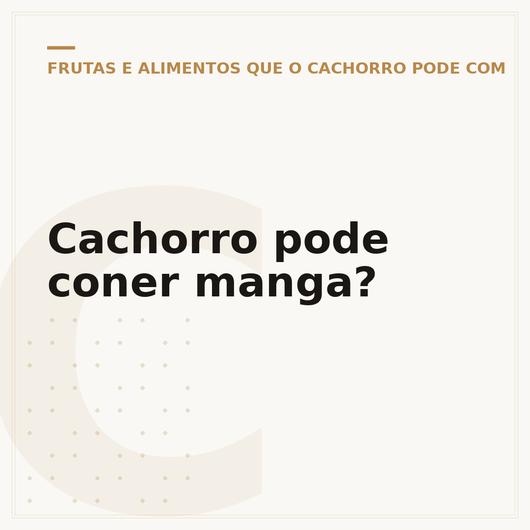 Cachorro pode coner manga?