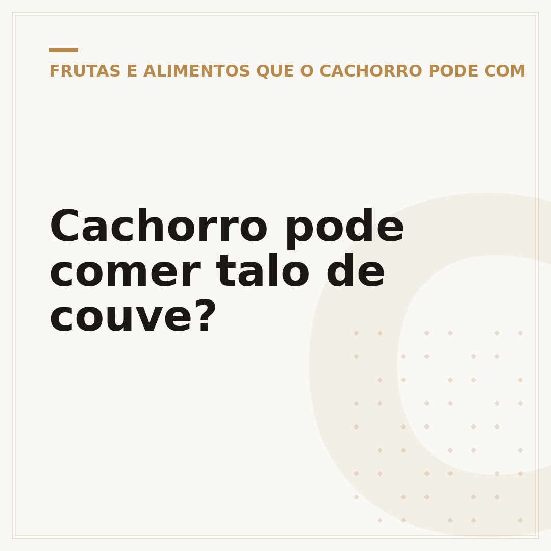 Cachorro pode comer talo de couve?