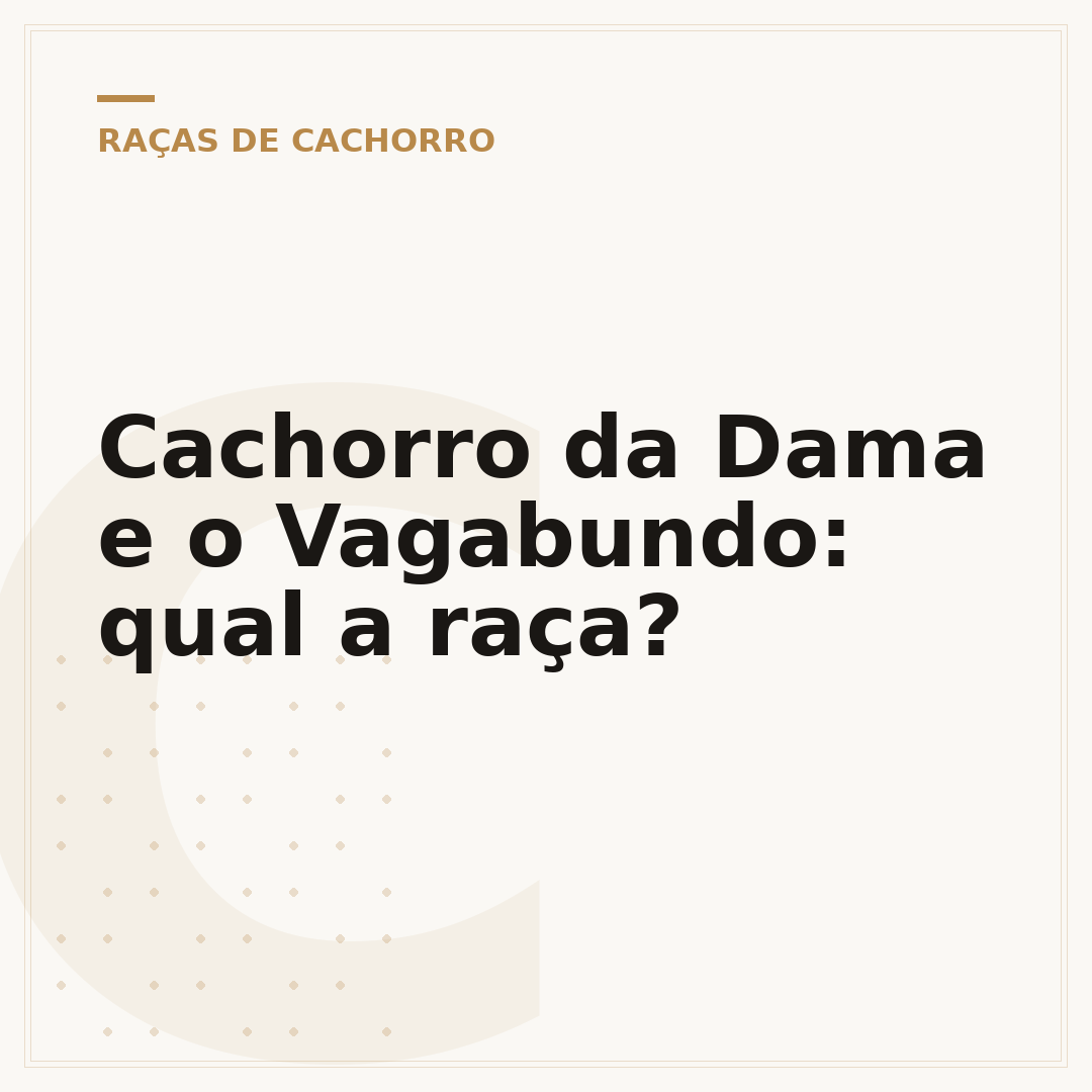 Cachorro da Dama e o Vagabundo: qual a raça?