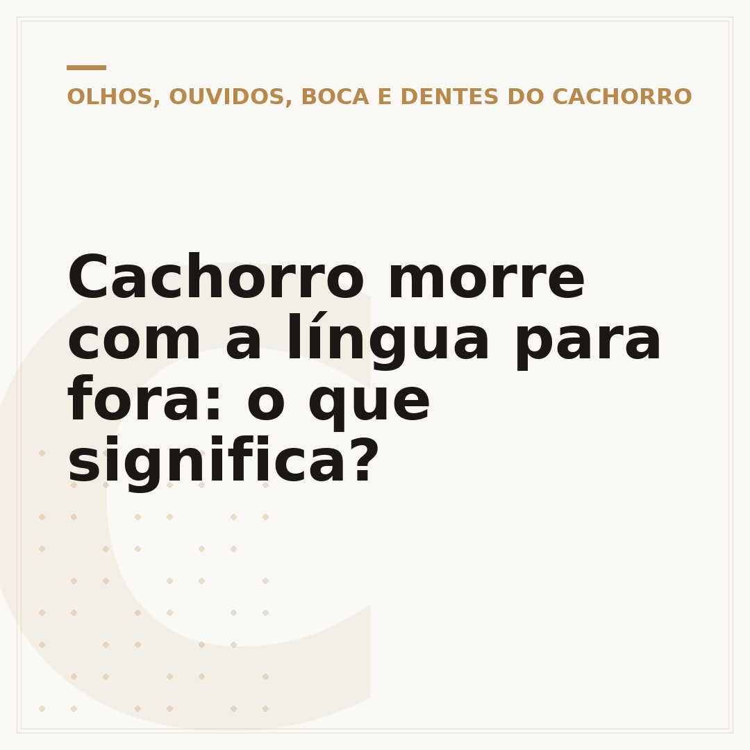Cachorro morre com a língua para fora: o que significa?
