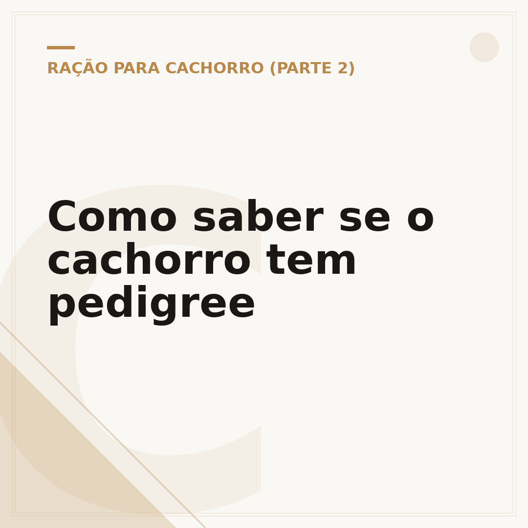 Como saber se o cachorro tem pedigree