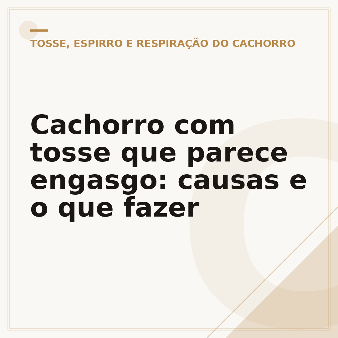 Cachorro com tosse que parece engasgo: causas e o que fazer