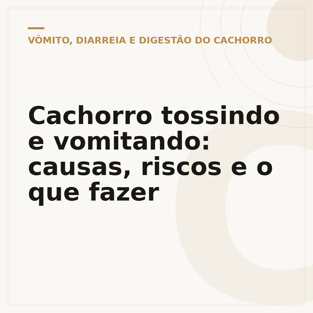 Cachorro tossindo e vomitando: causas, riscos e o que fazer