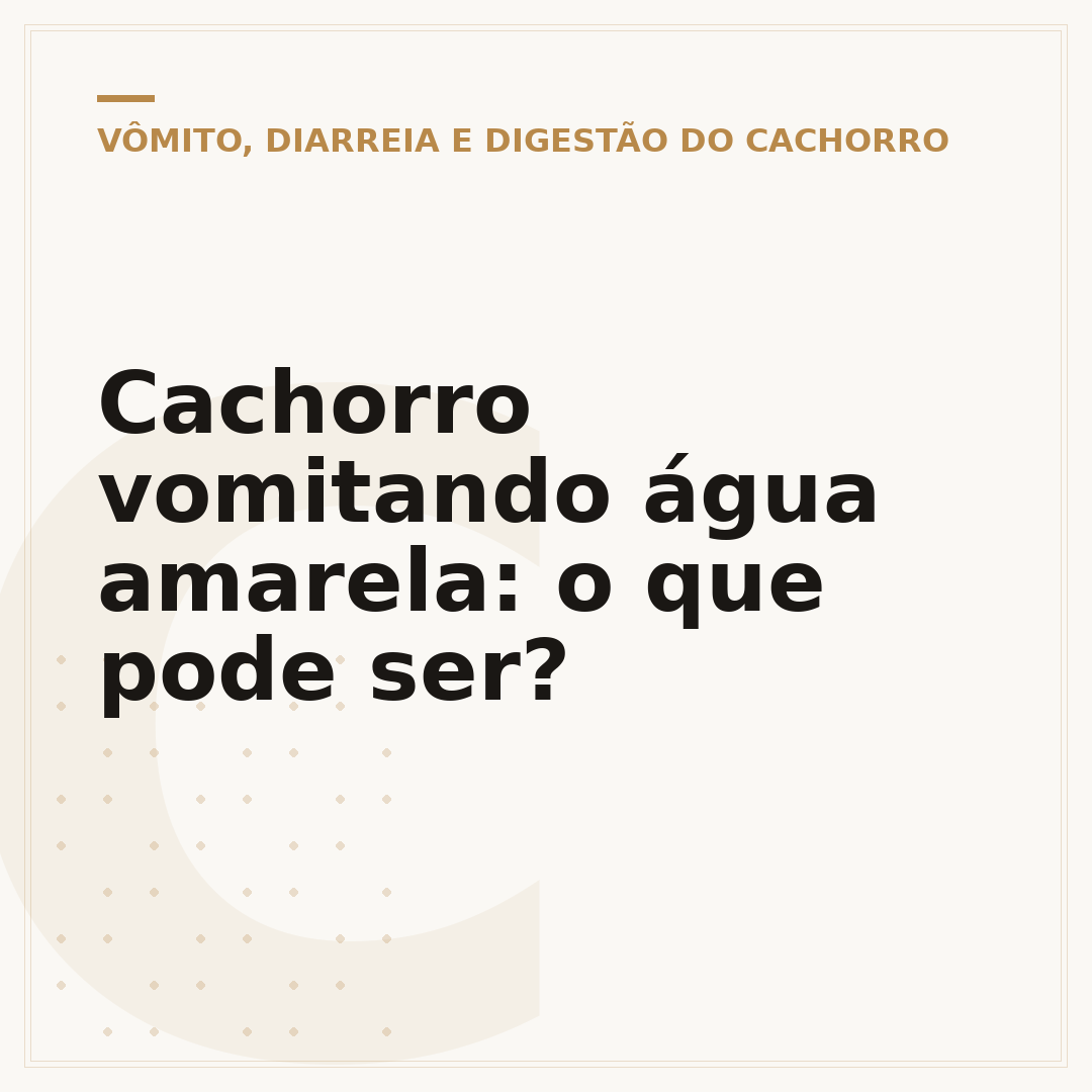 Cachorro vomitando água amarela: o que pode ser?