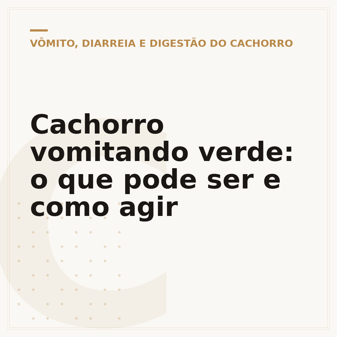 Cachorro vomitando verde: o que pode ser e como agir