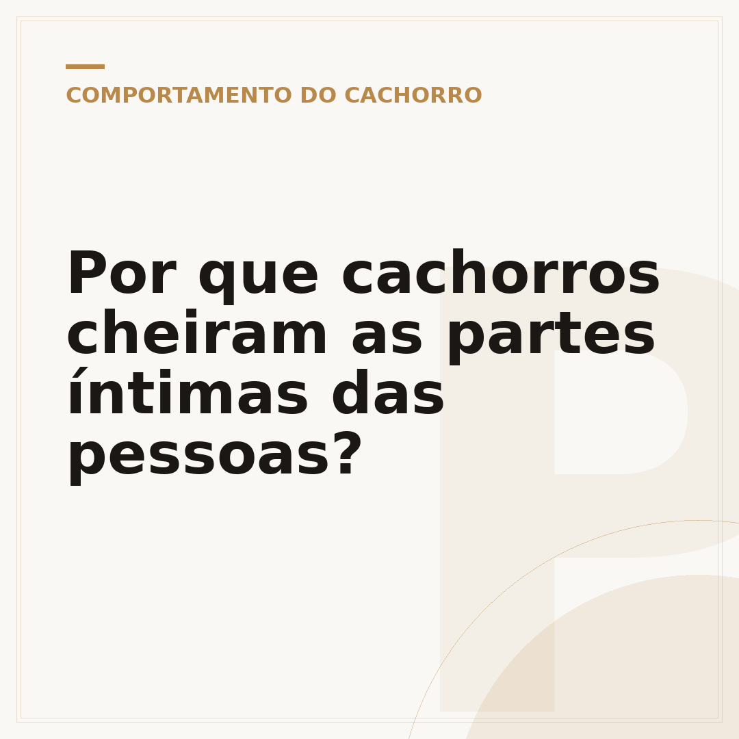 Por que cachorros cheiram as partes íntimas das pessoas?