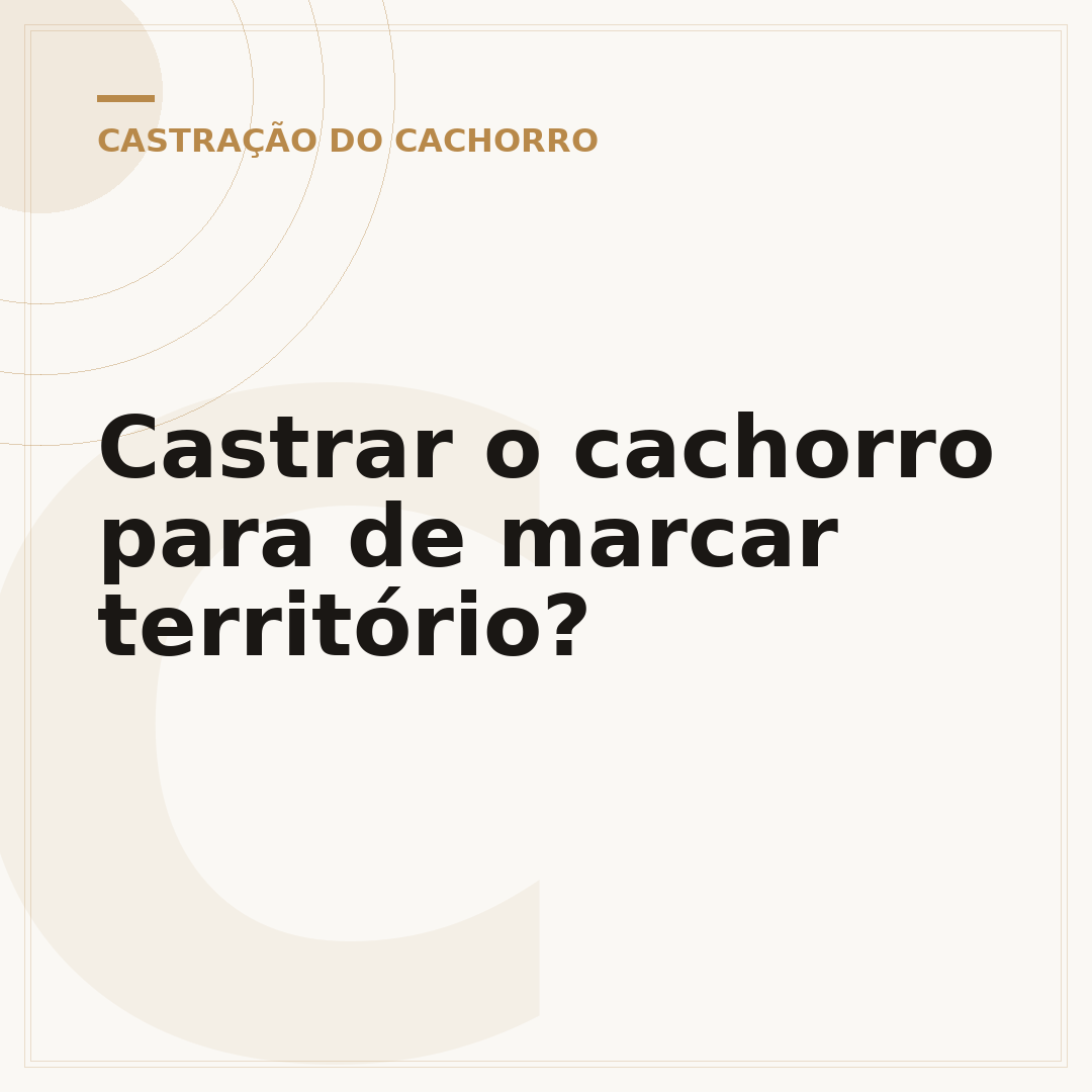 Castrar o cachorro para de marcar território?