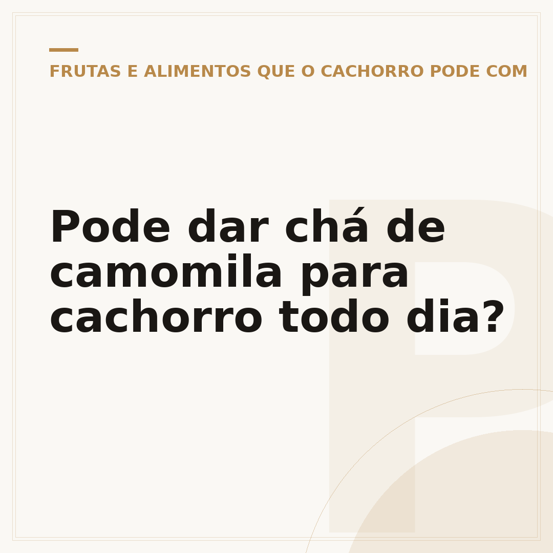 Pode dar chá de camomila para cachorro todo dia?