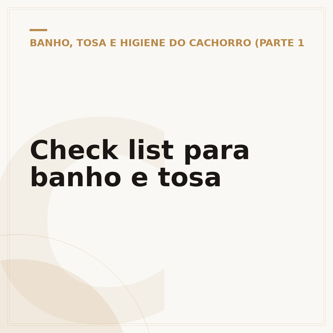 Check list para banho e tosa