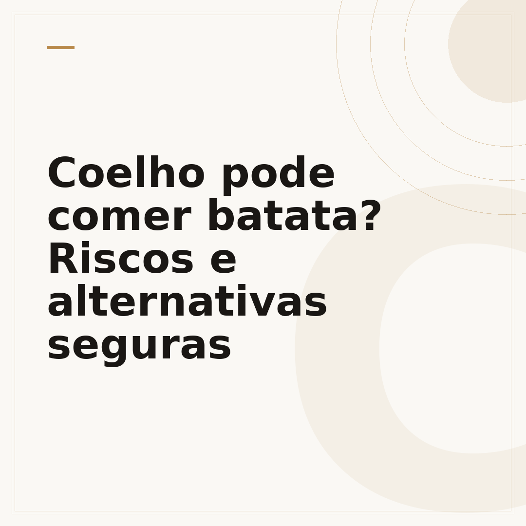 Coelho pode comer batata? Riscos e alternativas seguras