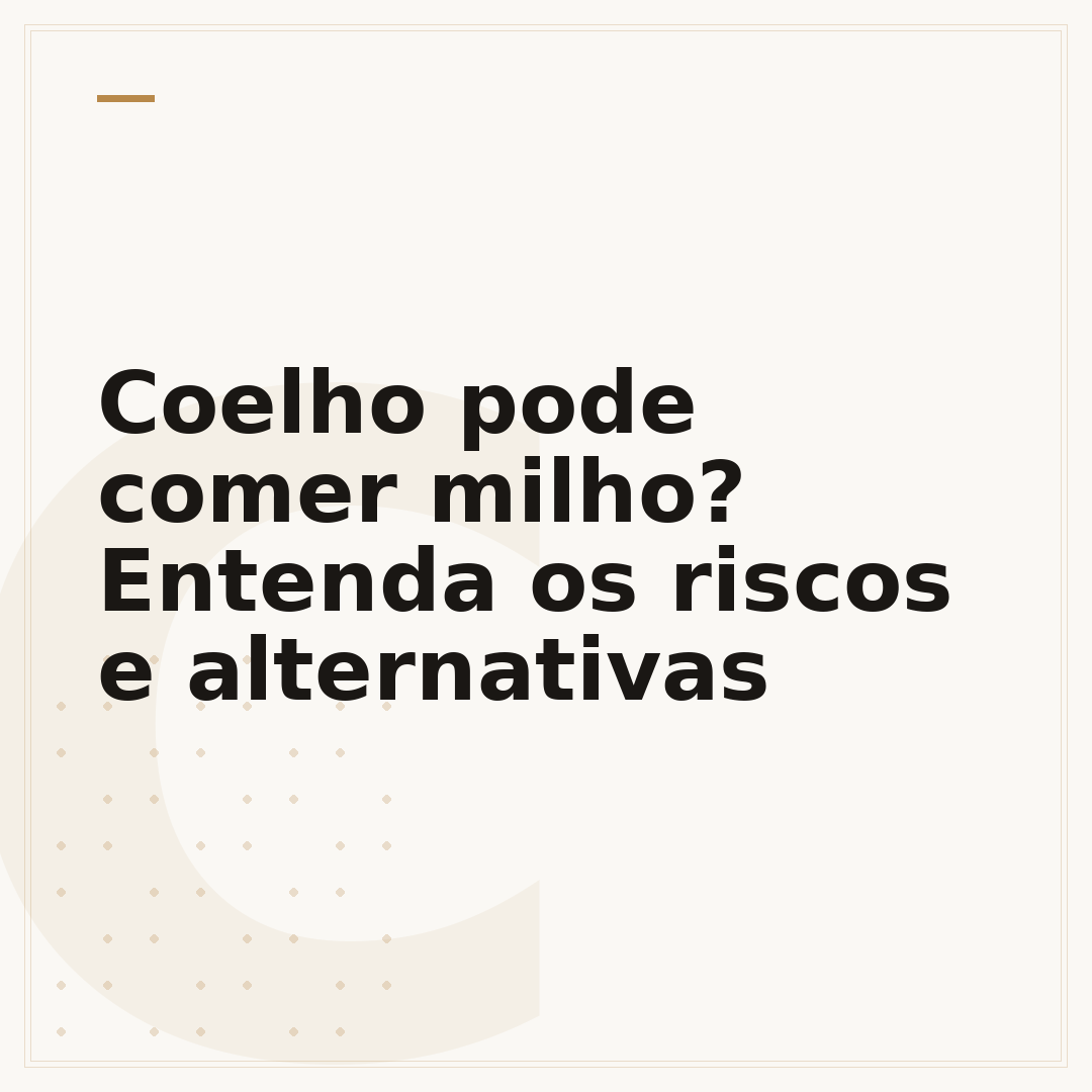 Coelho pode comer milho? Entenda os riscos e alternativas