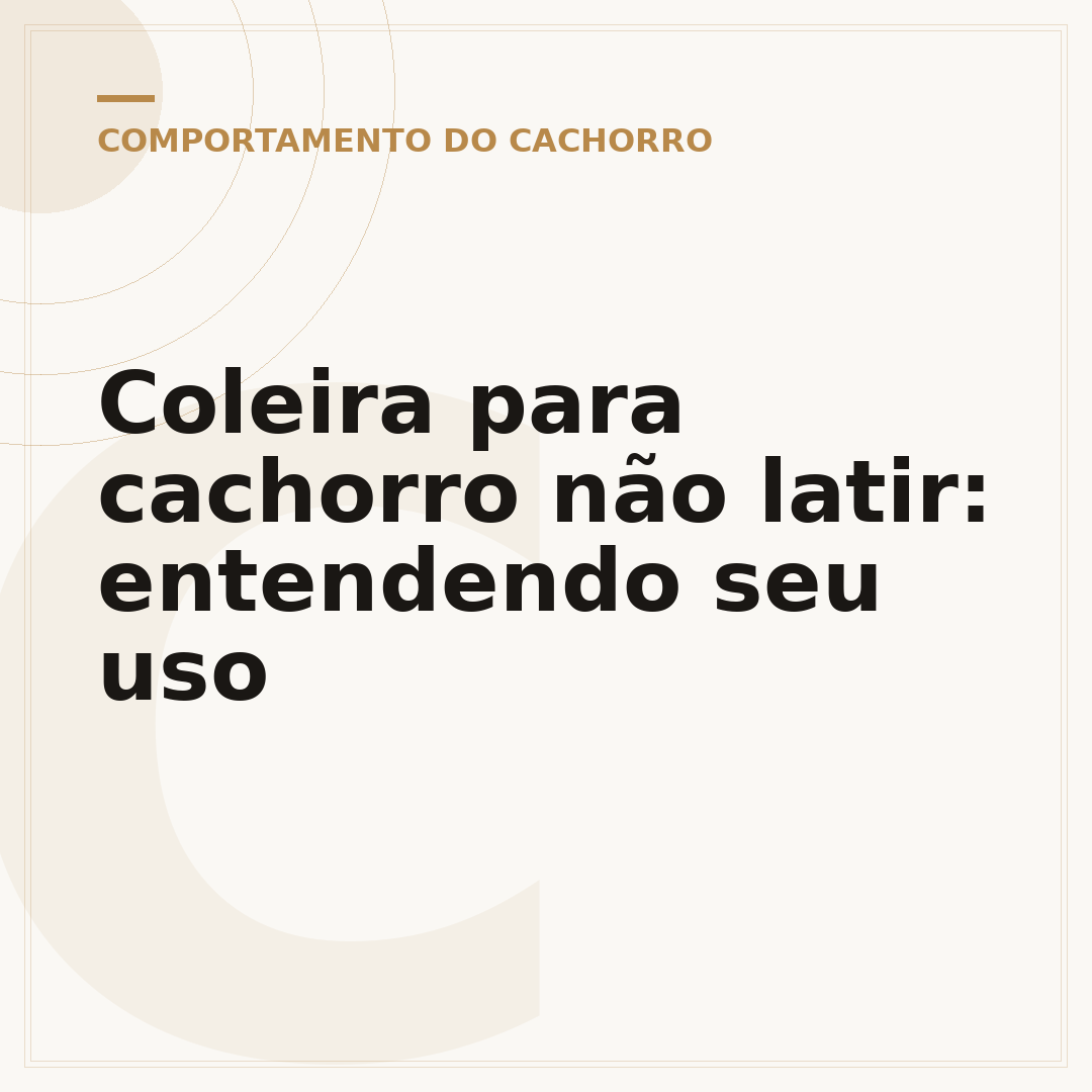 Coleira para cachorro não latir: entendendo seu uso