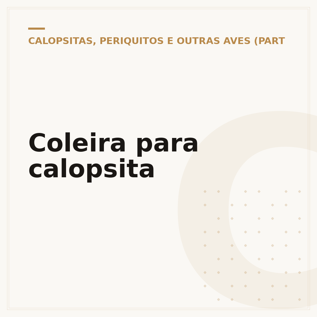 Coleira para calopsita