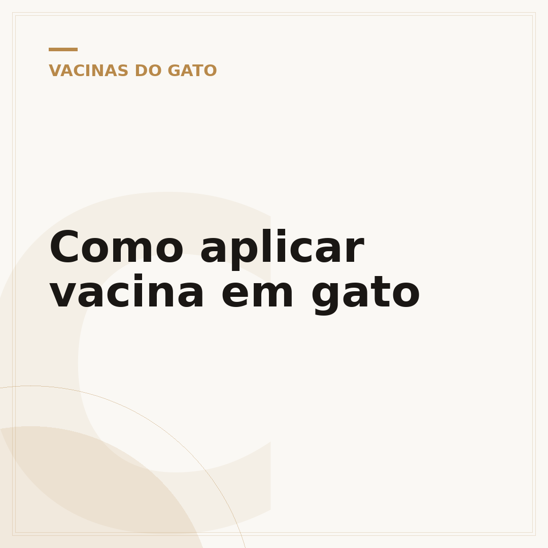 Como aplicar vacina em gato