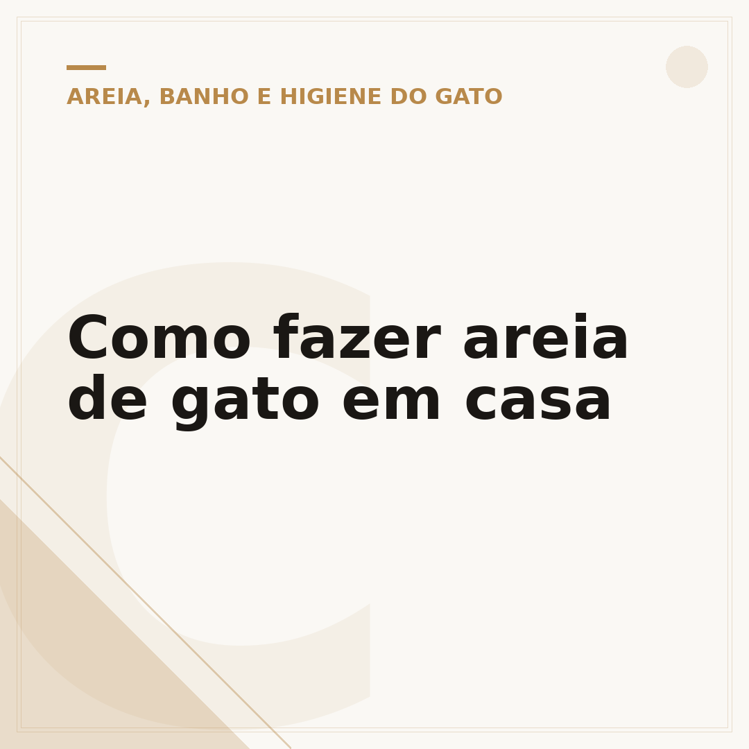 Como fazer areia de gato em casa