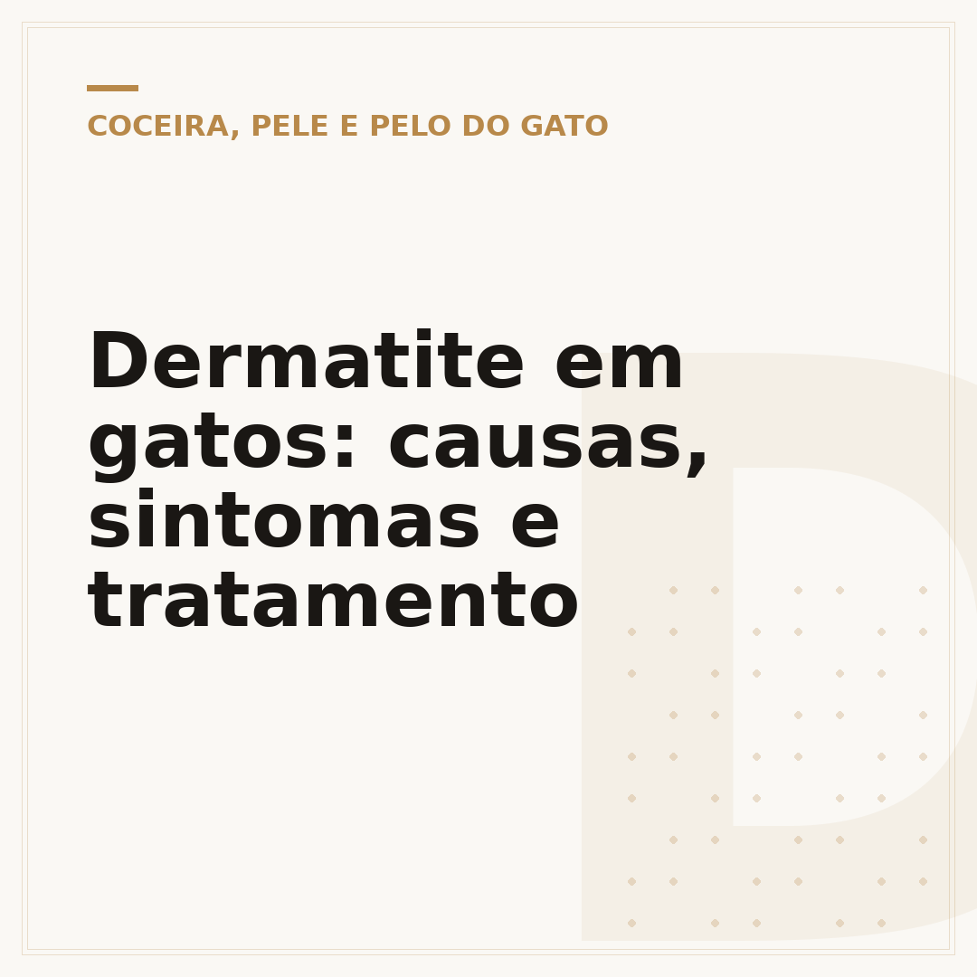 Dermatite em gatos: causas, sintomas e tratamento