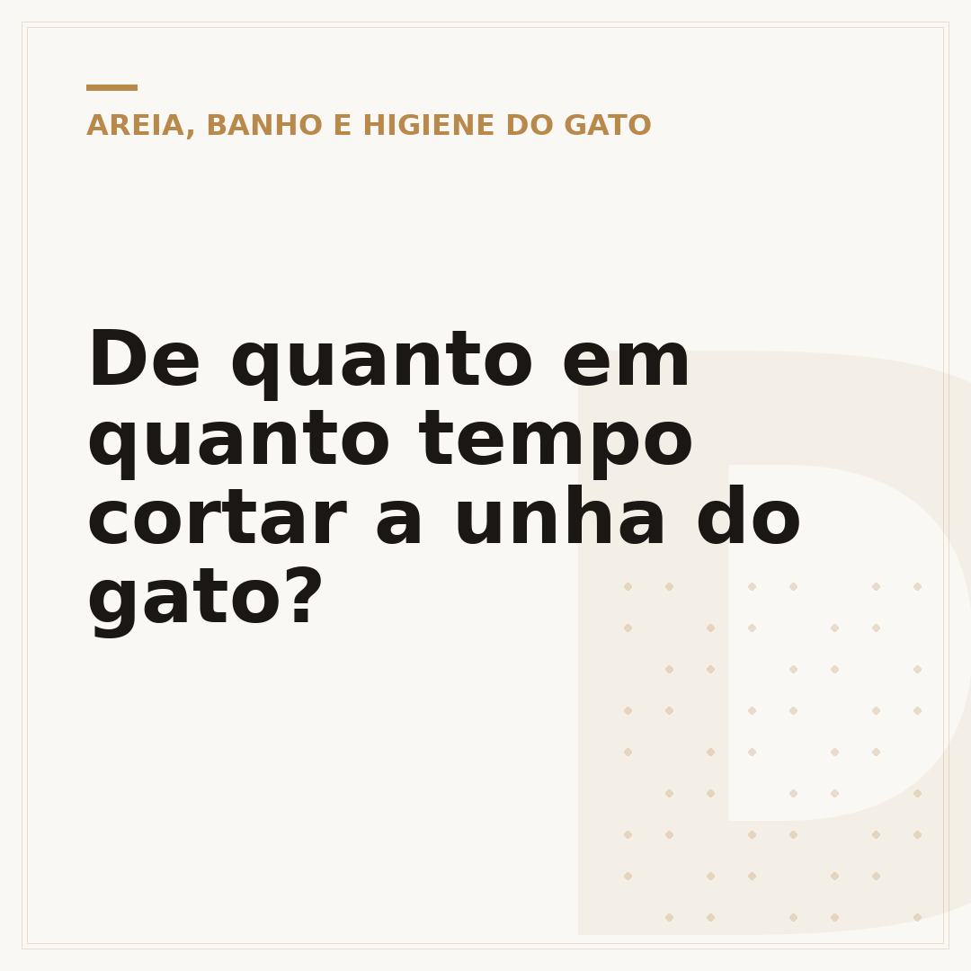 De quanto em quanto tempo cortar a unha do gato?