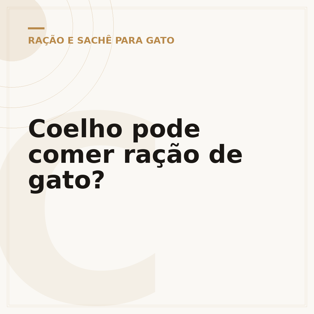 Coelho pode comer ração de gato?