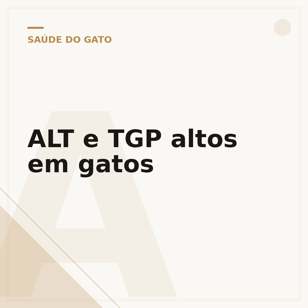 ALT e TGP altos em gatos