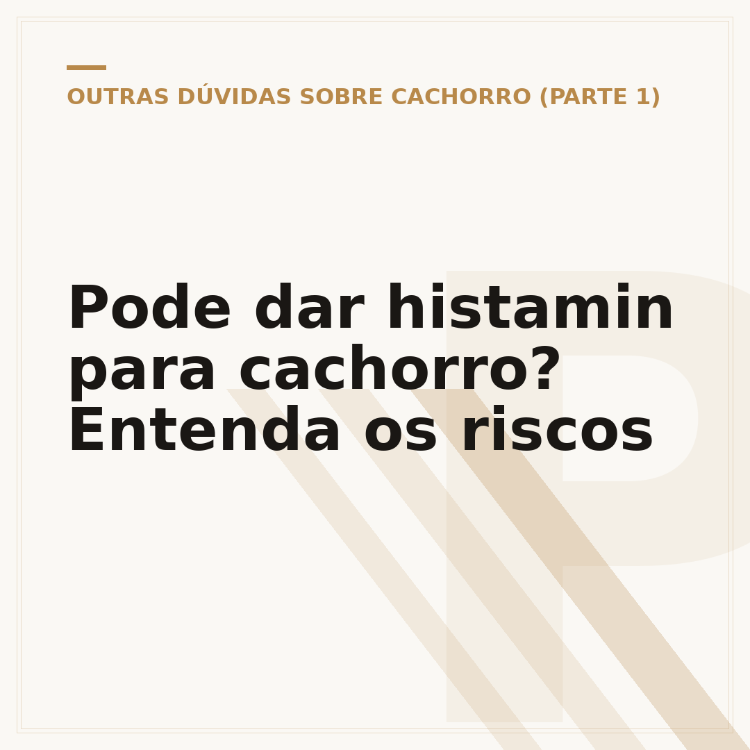 Pode dar histamin para cachorro? Entenda os riscos