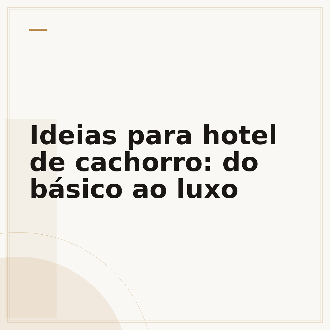 Ideias para hotel de cachorro: do básico ao luxo