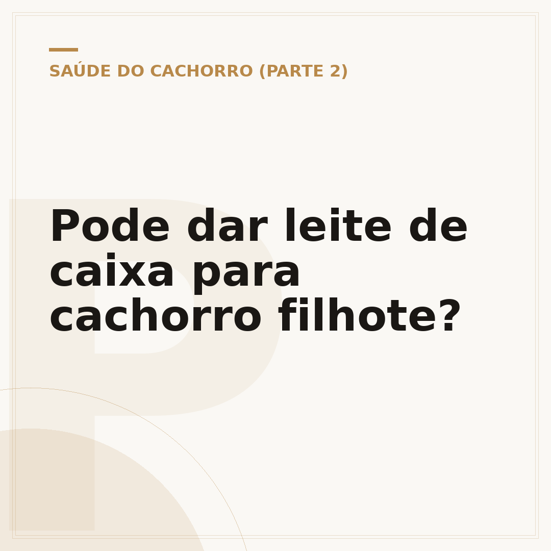 Pode dar leite de caixa para cachorro filhote?