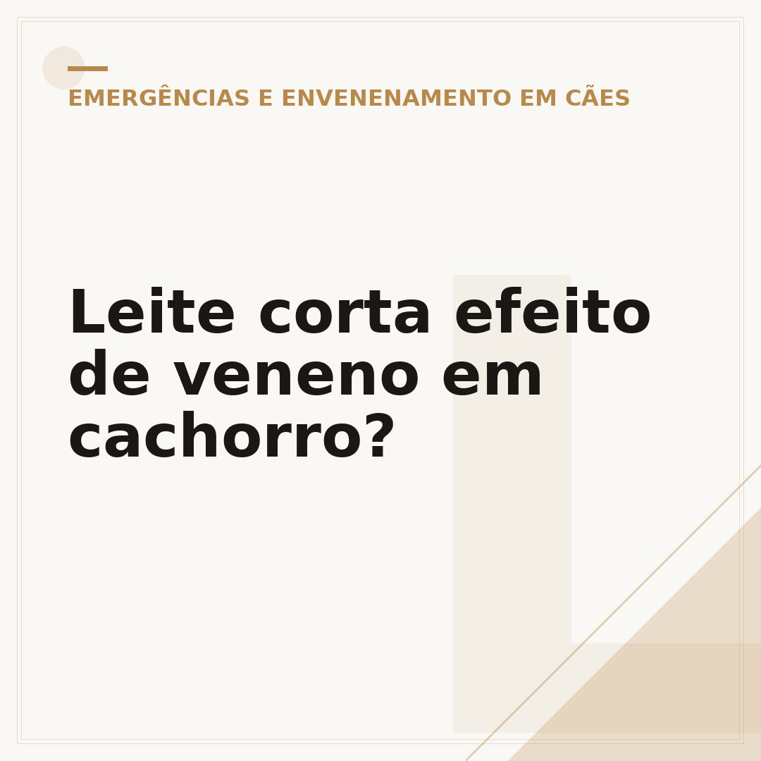 Leite corta efeito de veneno em cachorro?