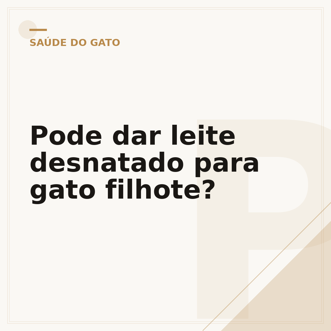 Pode dar leite desnatado para gato filhote?