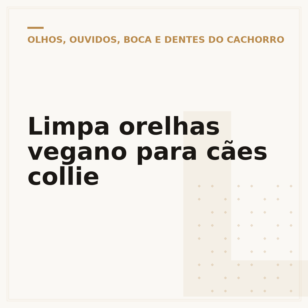 Limpa orelhas vegano para cães collie