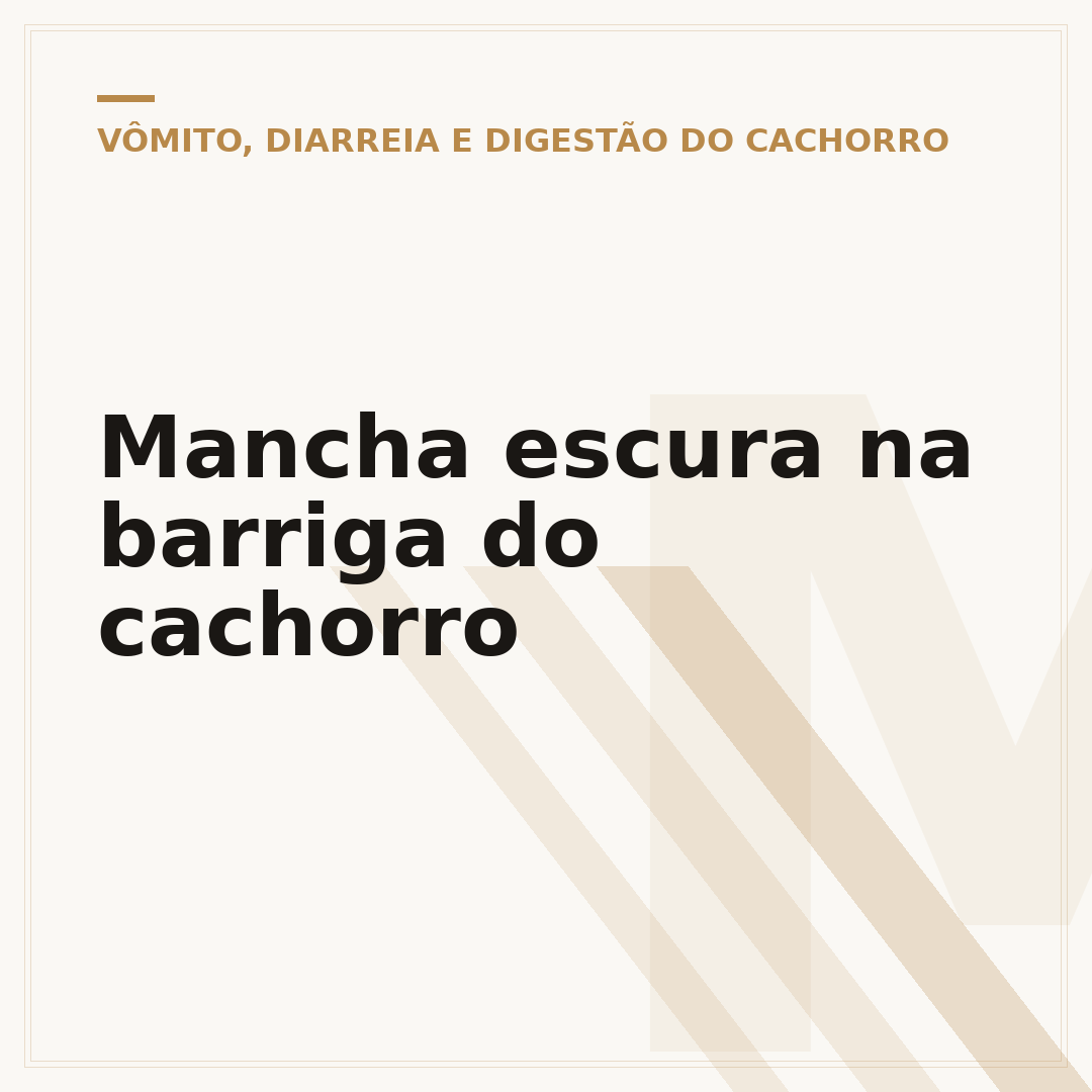 Mancha escura na barriga do cachorro