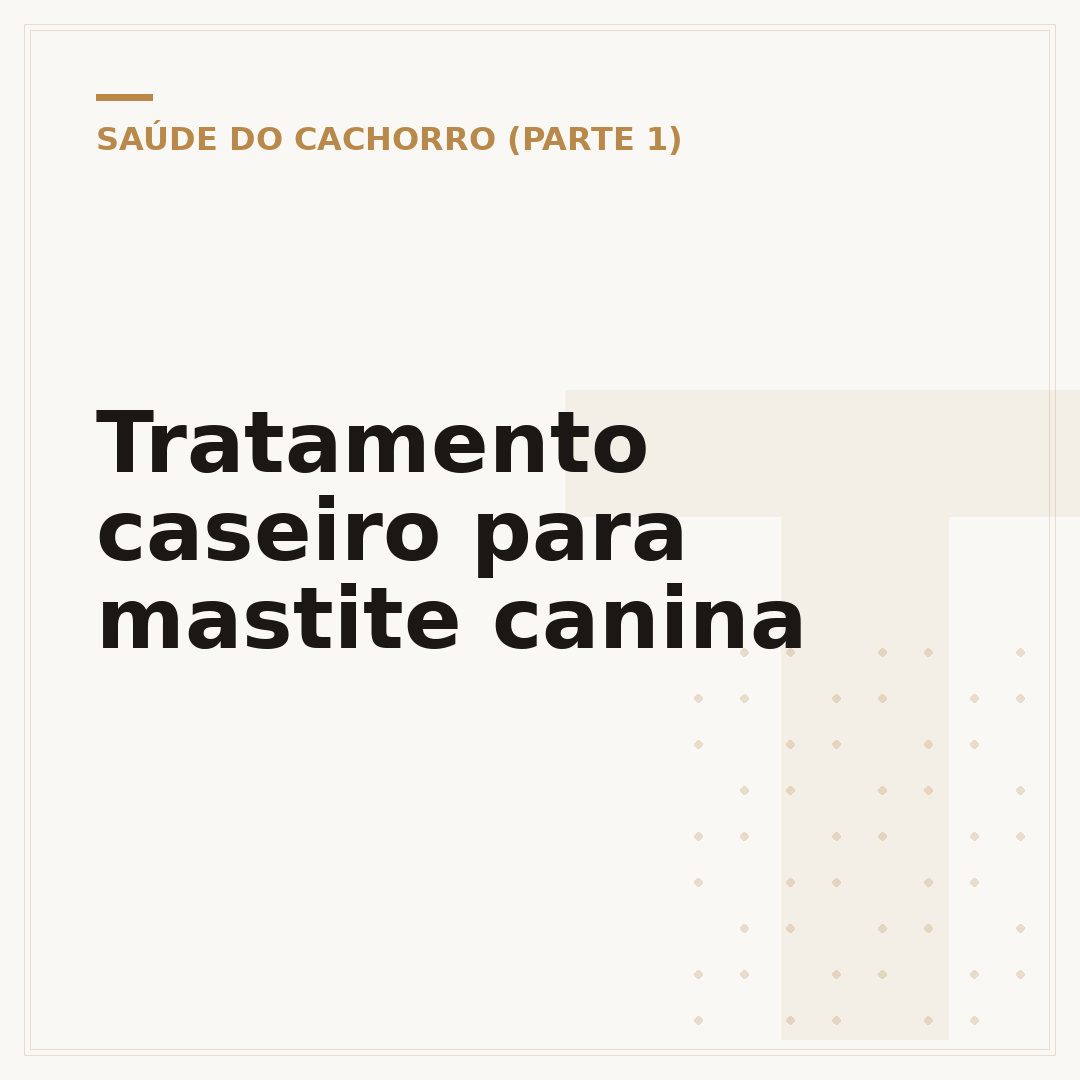 Tratamento caseiro para mastite canina