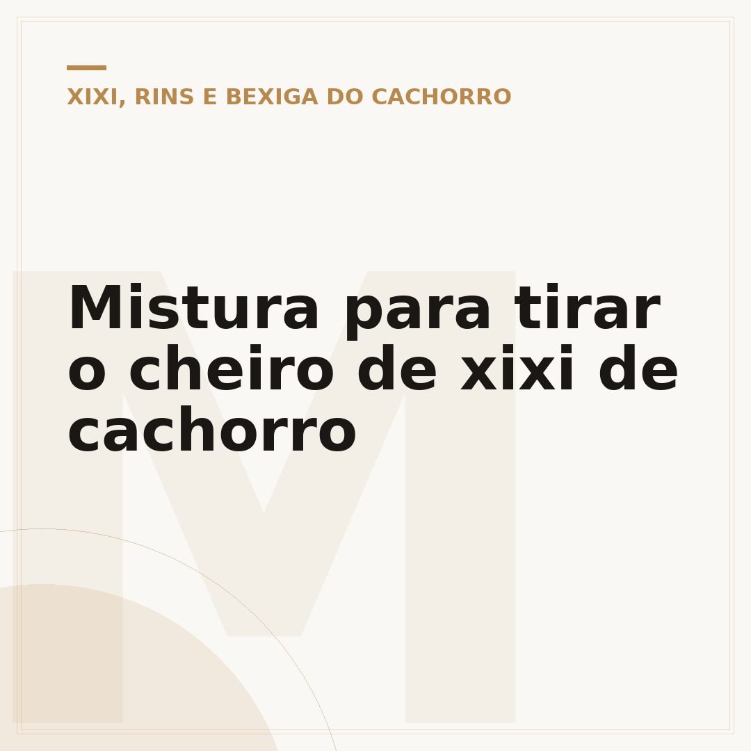 Mistura para tirar o cheiro de xixi de cachorro