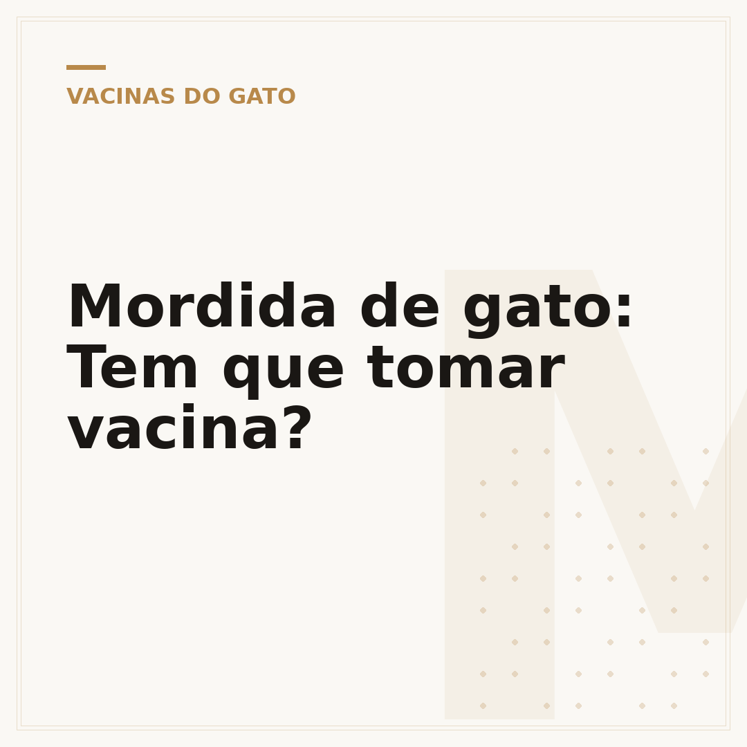 Mordida de gato: Tem que tomar vacina?