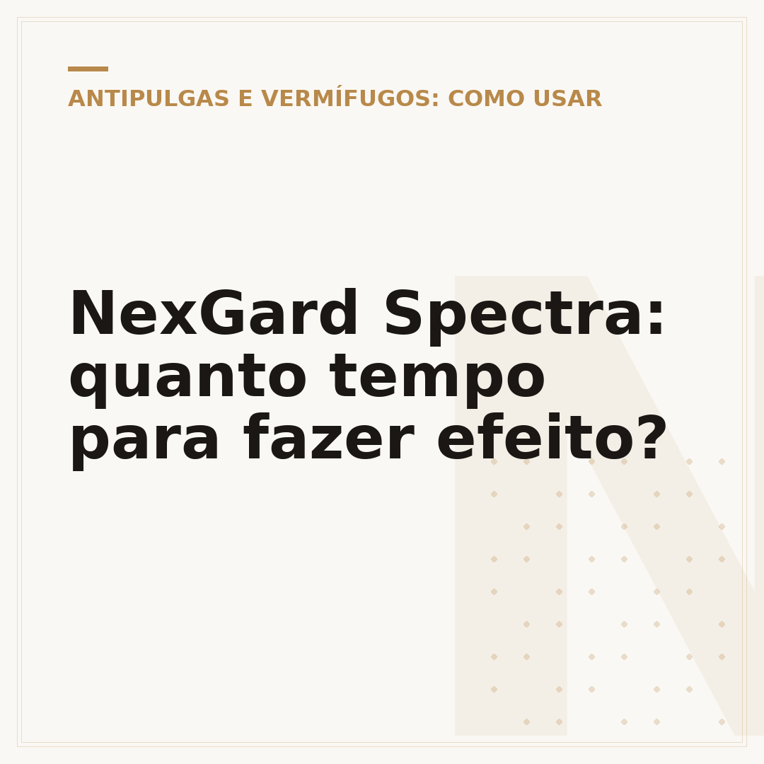 NexGard Spectra: quanto tempo para fazer efeito?