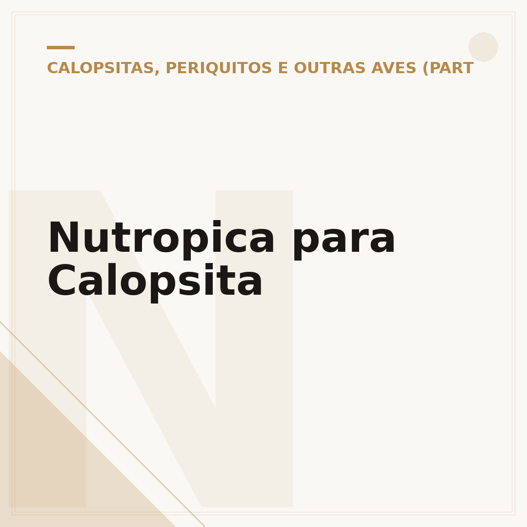 Nutropica para Calopsita