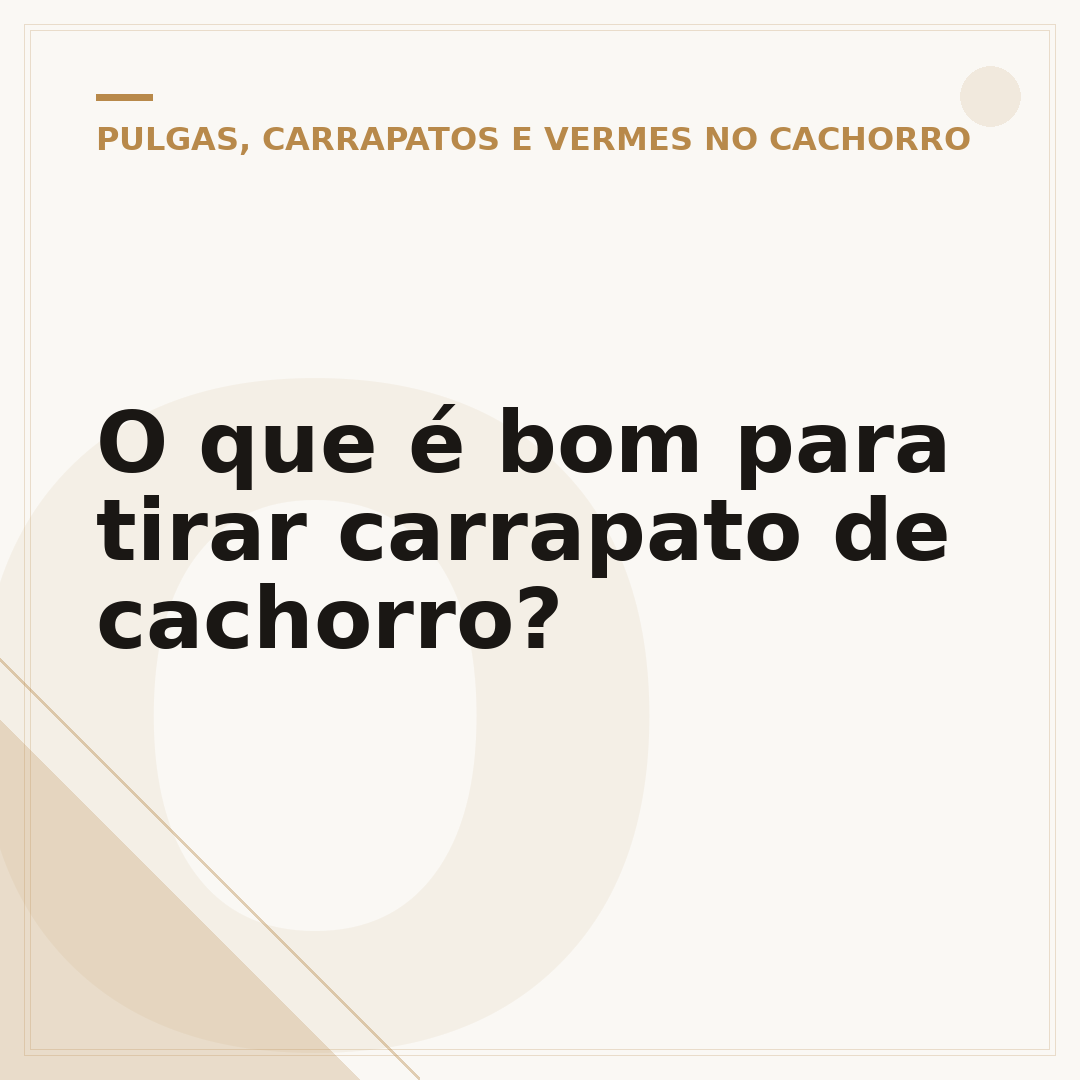 O que é bom para tirar carrapato de cachorro?