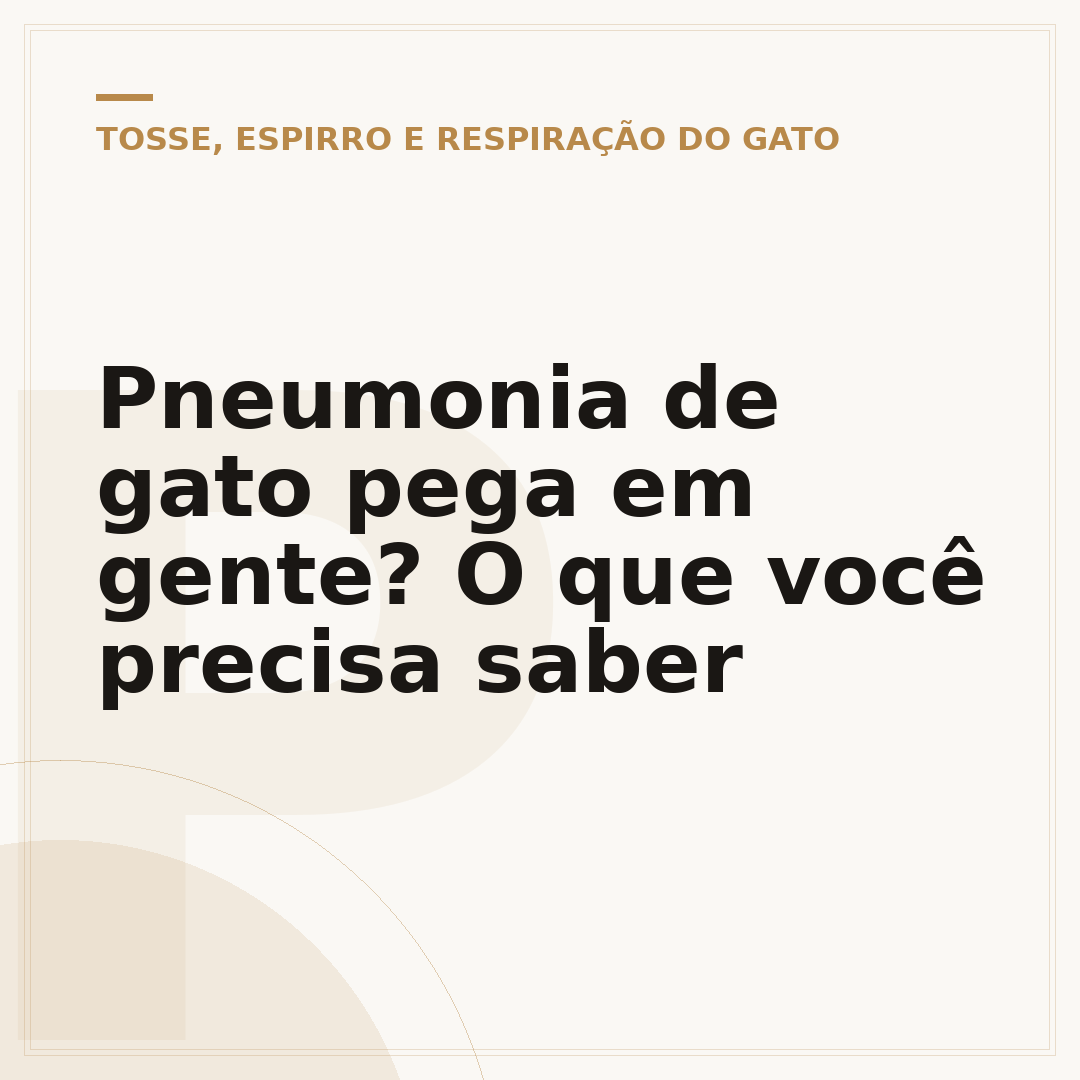 Pneumonia de gato pega em gente? O que você precisa saber