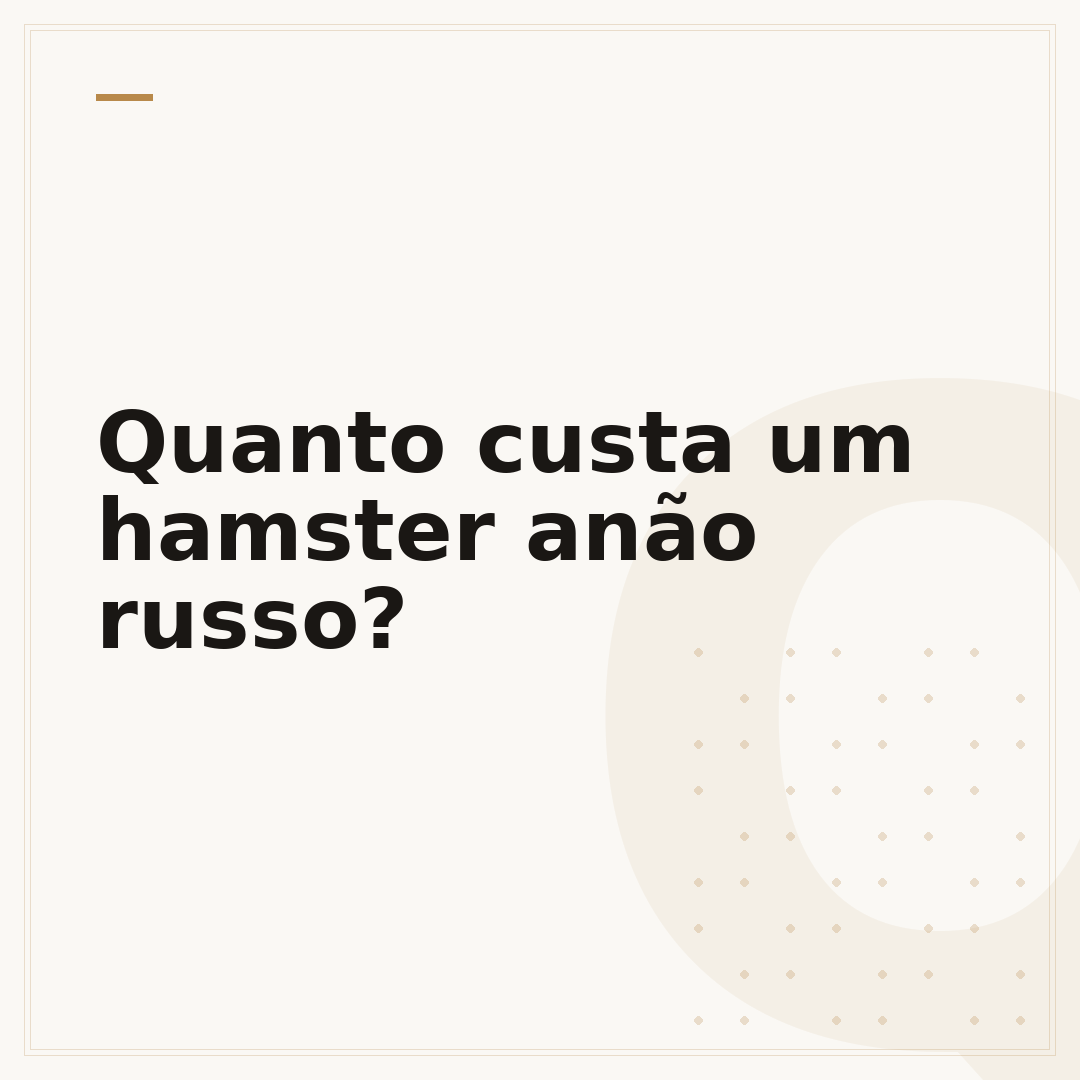 Quanto custa um hamster anão russo?